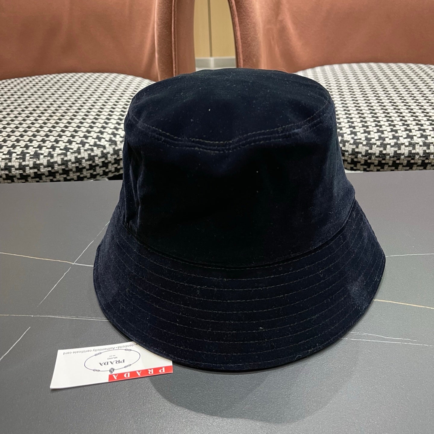 PRA 25 FISHERMAN HAT DARK BLUE SUEDE 823471