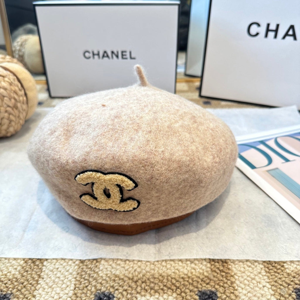 Chanel New Wool Beret Brown 960041