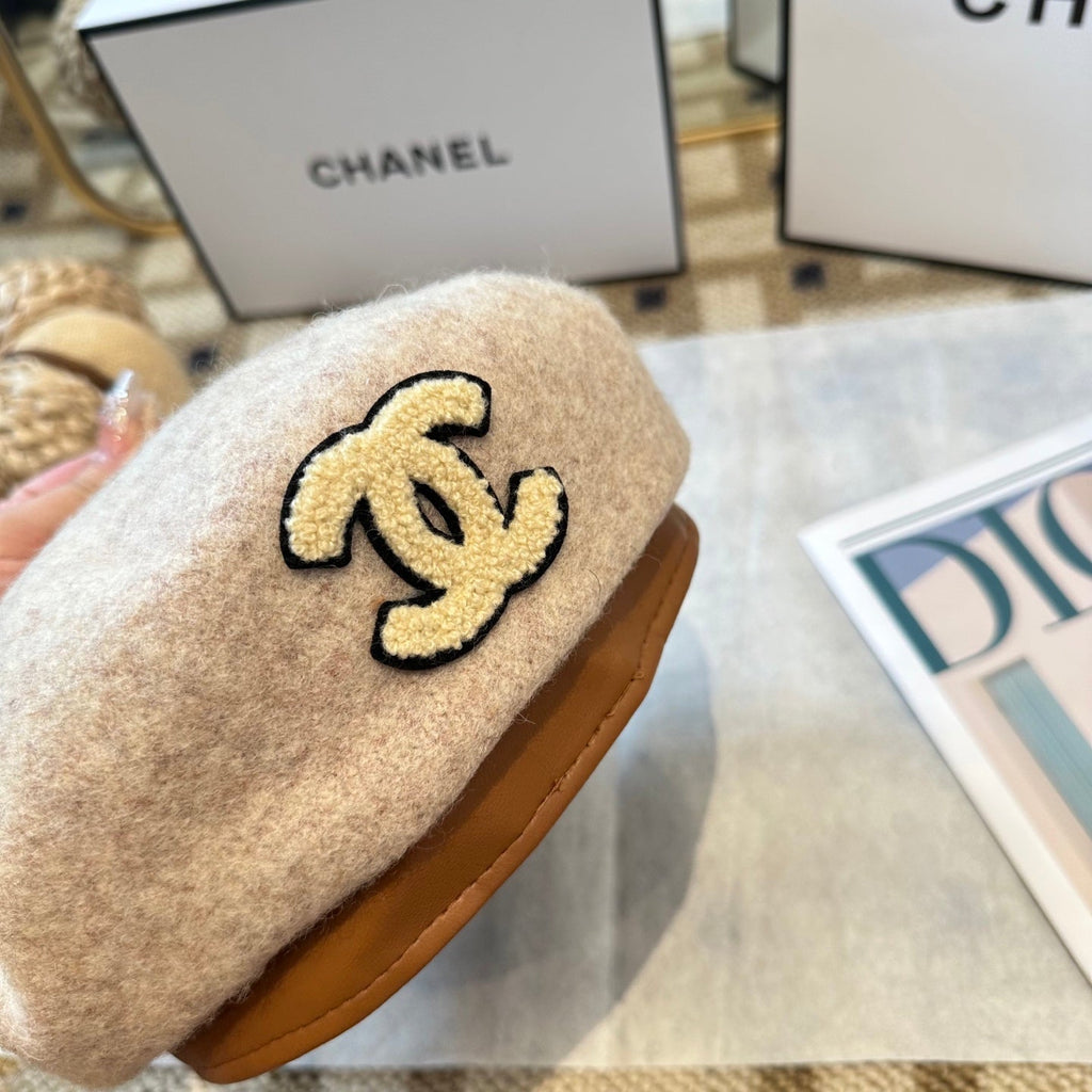 Chanel New Wool Beret Brown 960041
