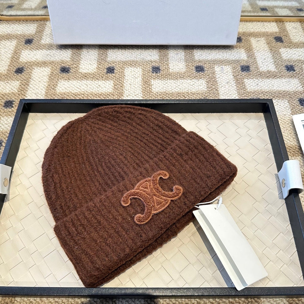 Celine 2025 Fall/Winter New Wool Brown Hat 960098