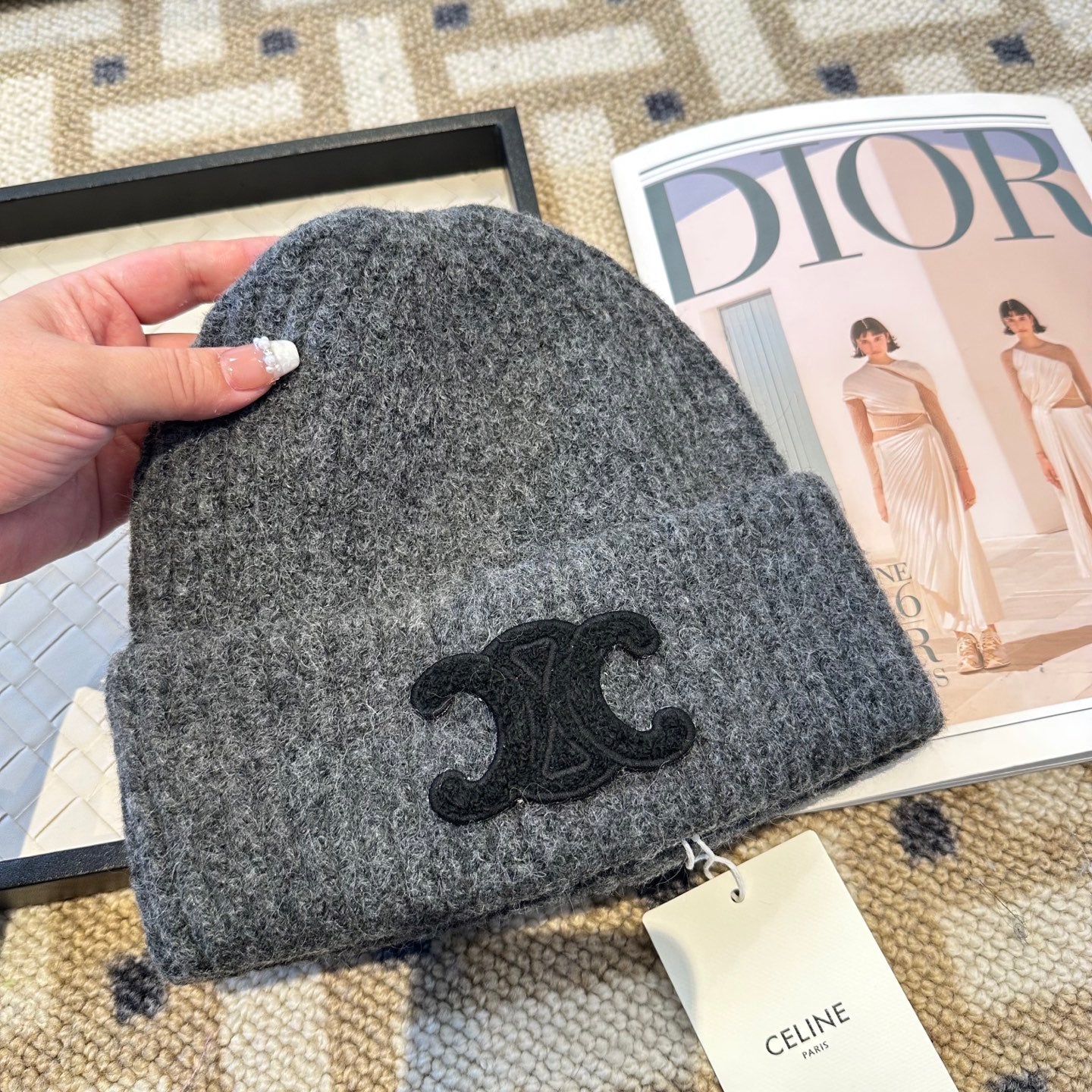 Celine 2025 Fall/Winter New Wool Grey Hat 960101