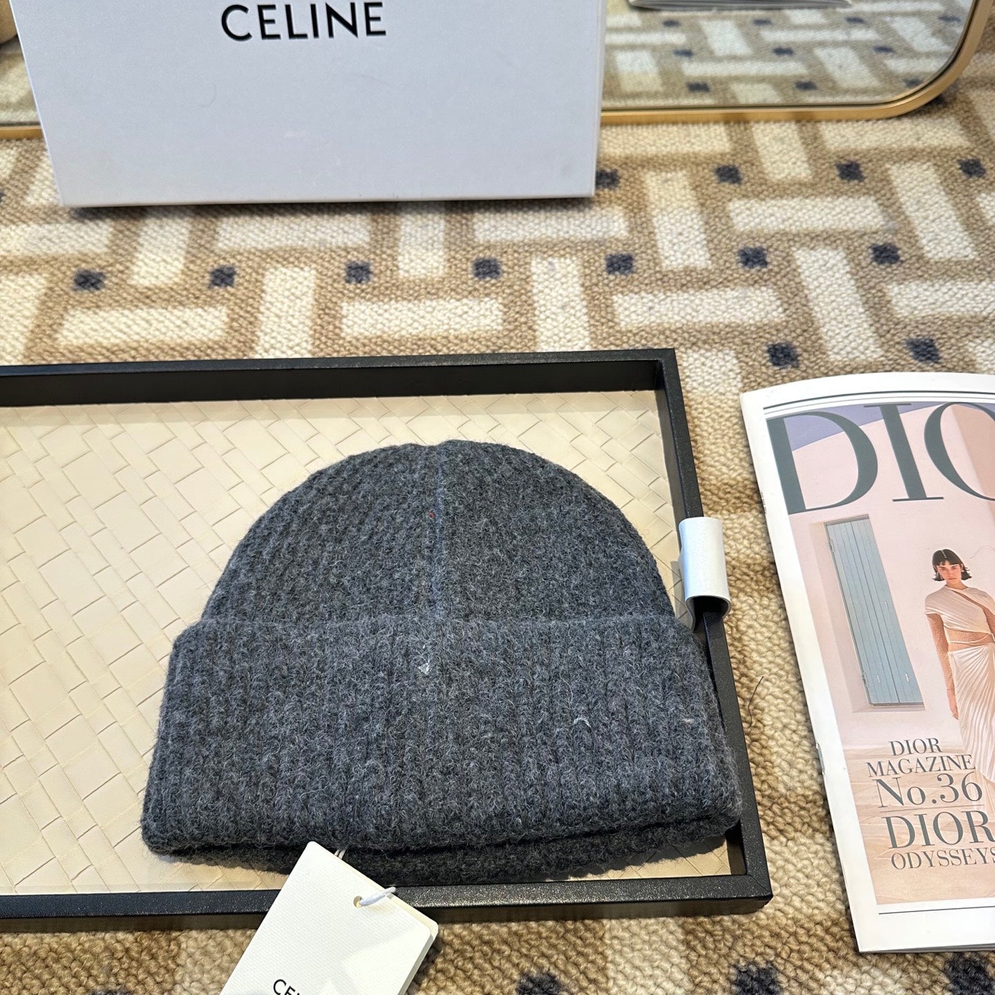 Celine 2025 Fall/Winter New Wool Grey Hat 960101