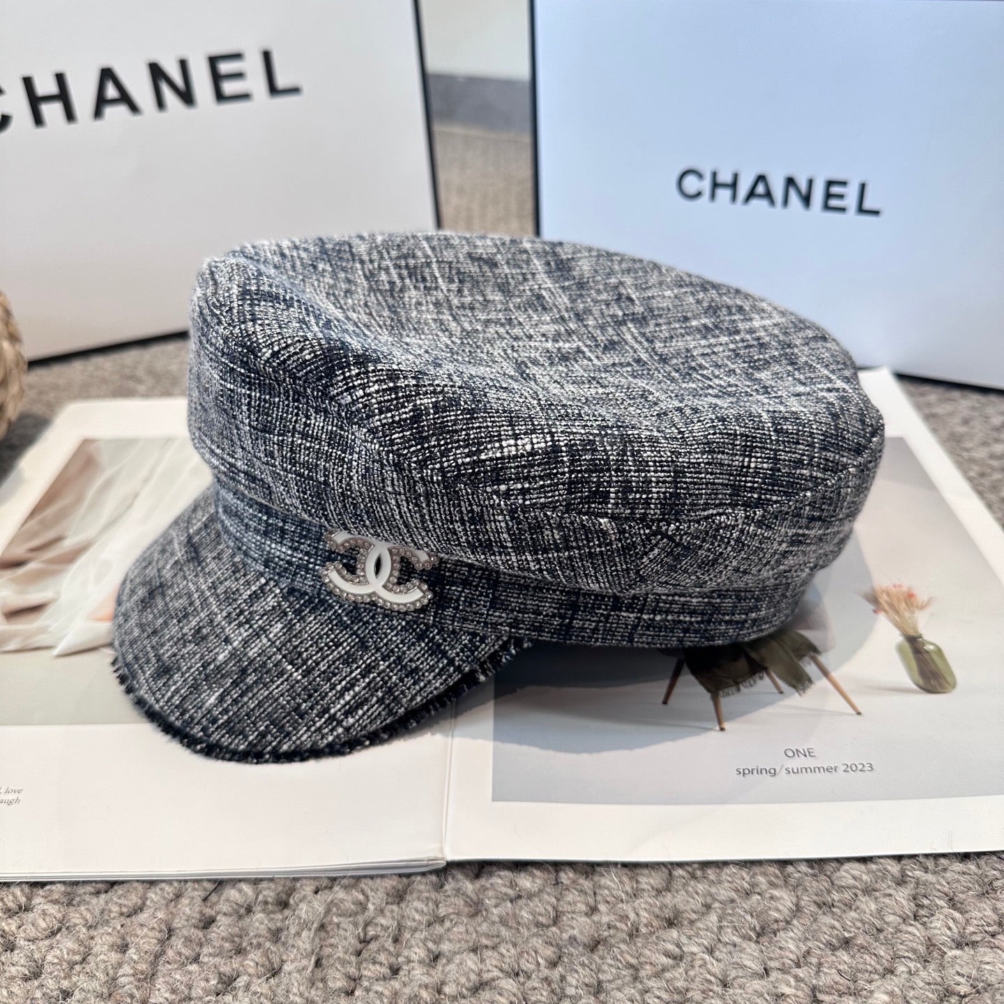 Chanel New Military Cap Grey Jean 960054