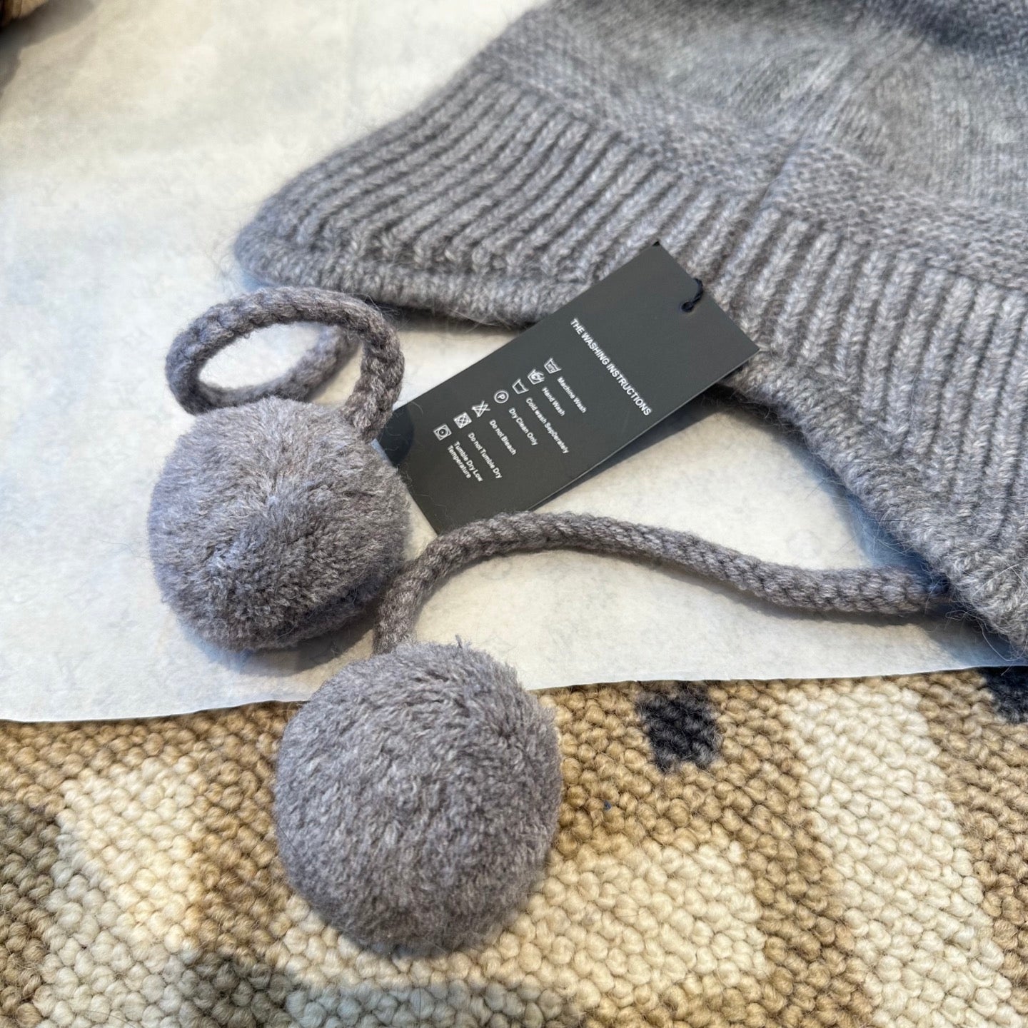 Chanel Fall/Winter Grey Wool Knitting Beanie 960071