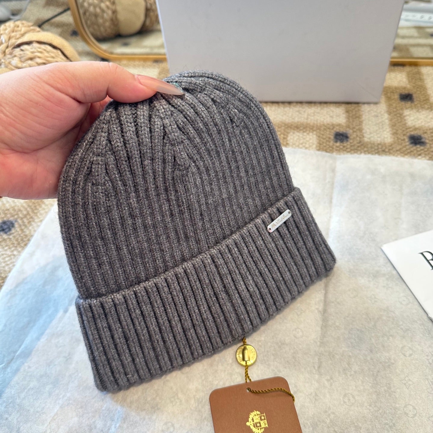 Loro Piana Classic New Style Grey Hat Knitting 961813