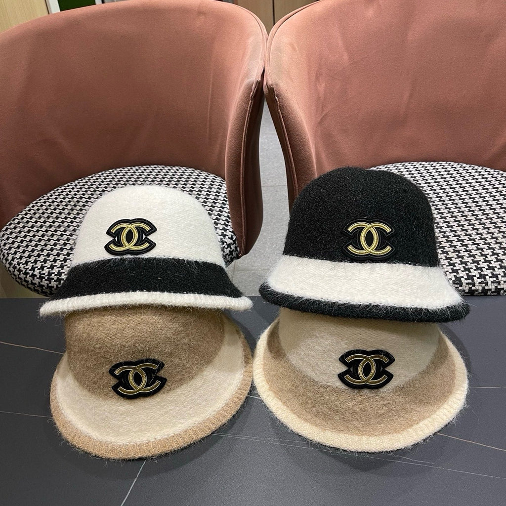 Chanel Women's Plush Bucket Beige mix Ivory Hat 980040