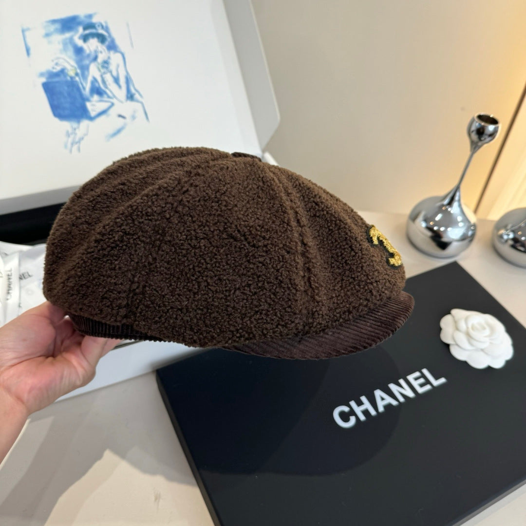 Chanel Wool Cap Brown in Fibrous 980126
