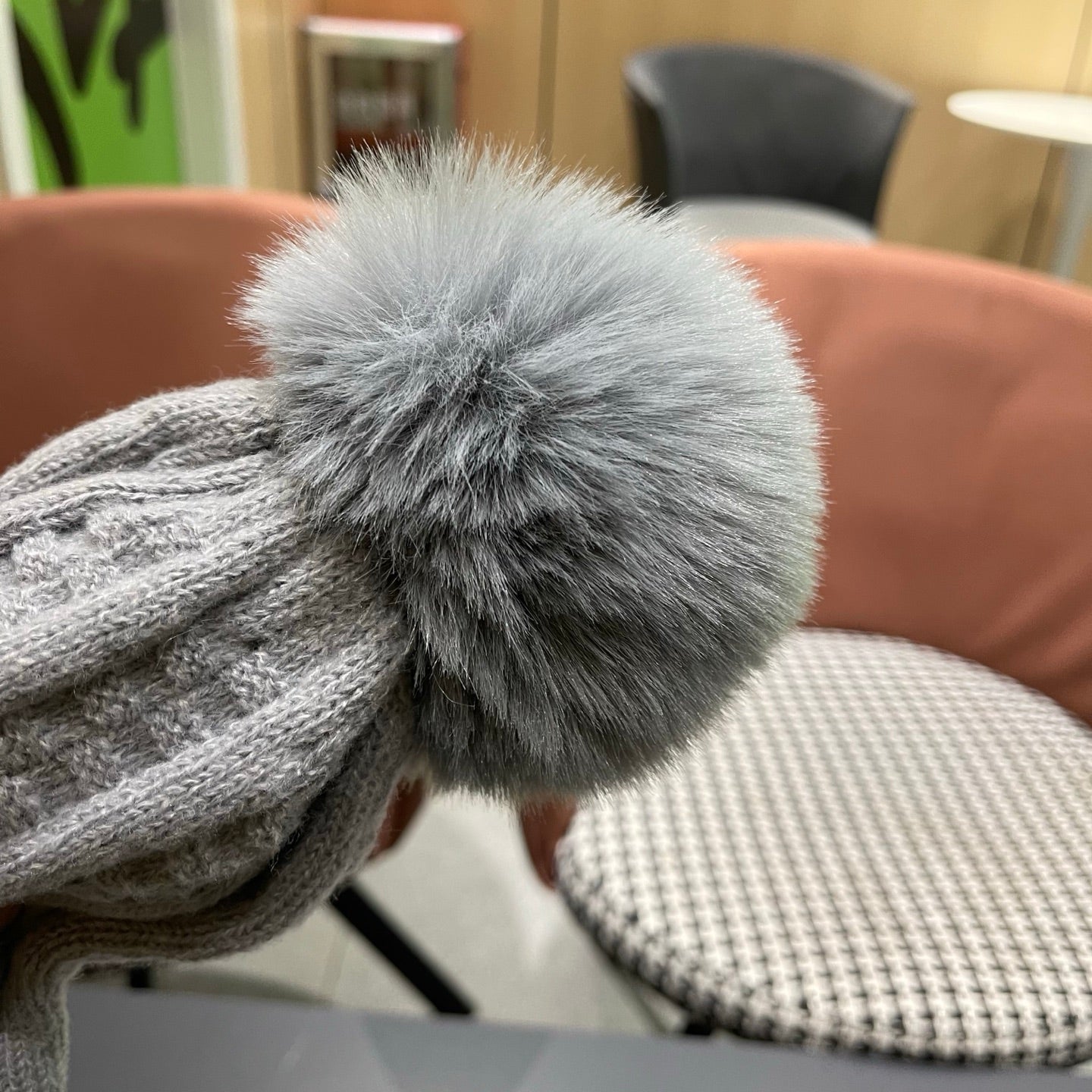 Chanel Knitted Beanie Gray in Fibrous 979985