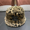 Chanel Korean Style Leopard Print Light Brown Plush Hat 979910