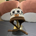 Celine 25 Fair Isle Brown Knitted Tie-Wrap Wool Hat 980015