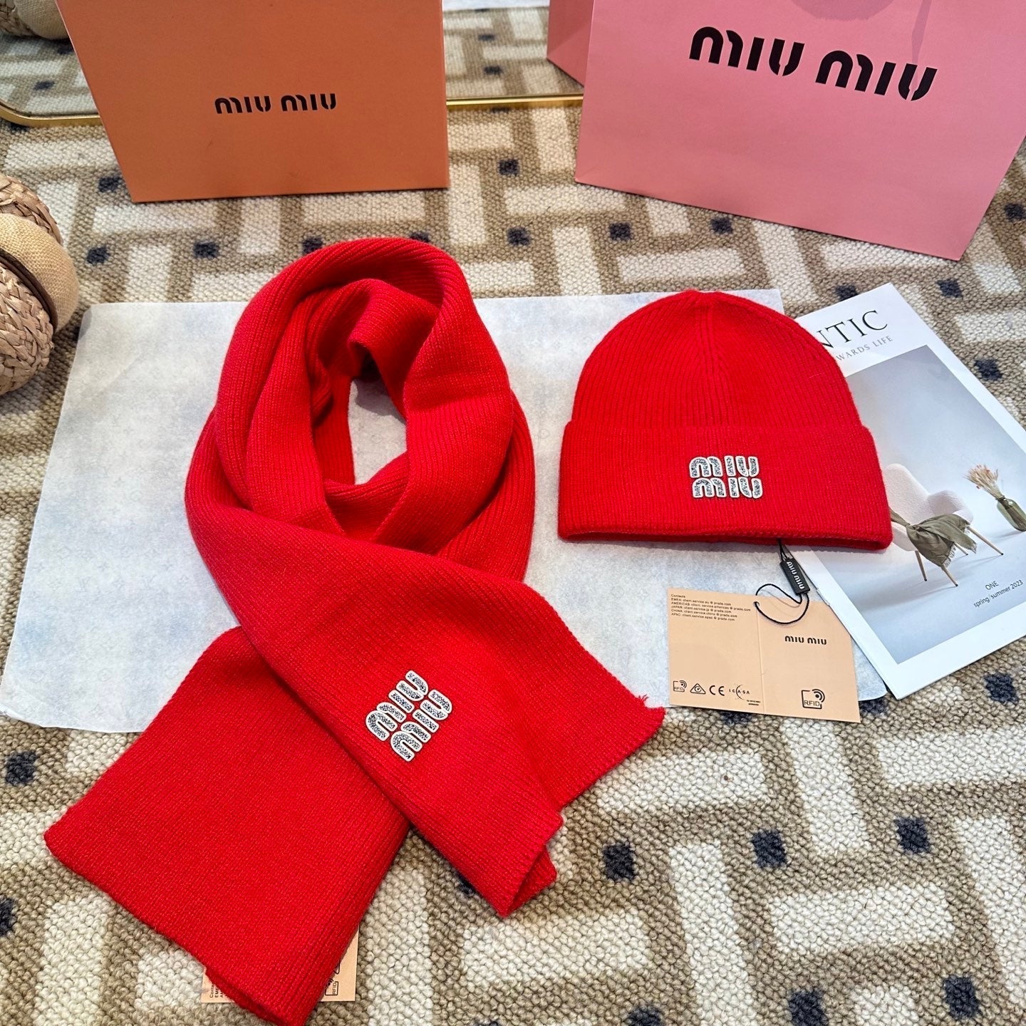 Miu Miu Red Wool Knit Set 979751