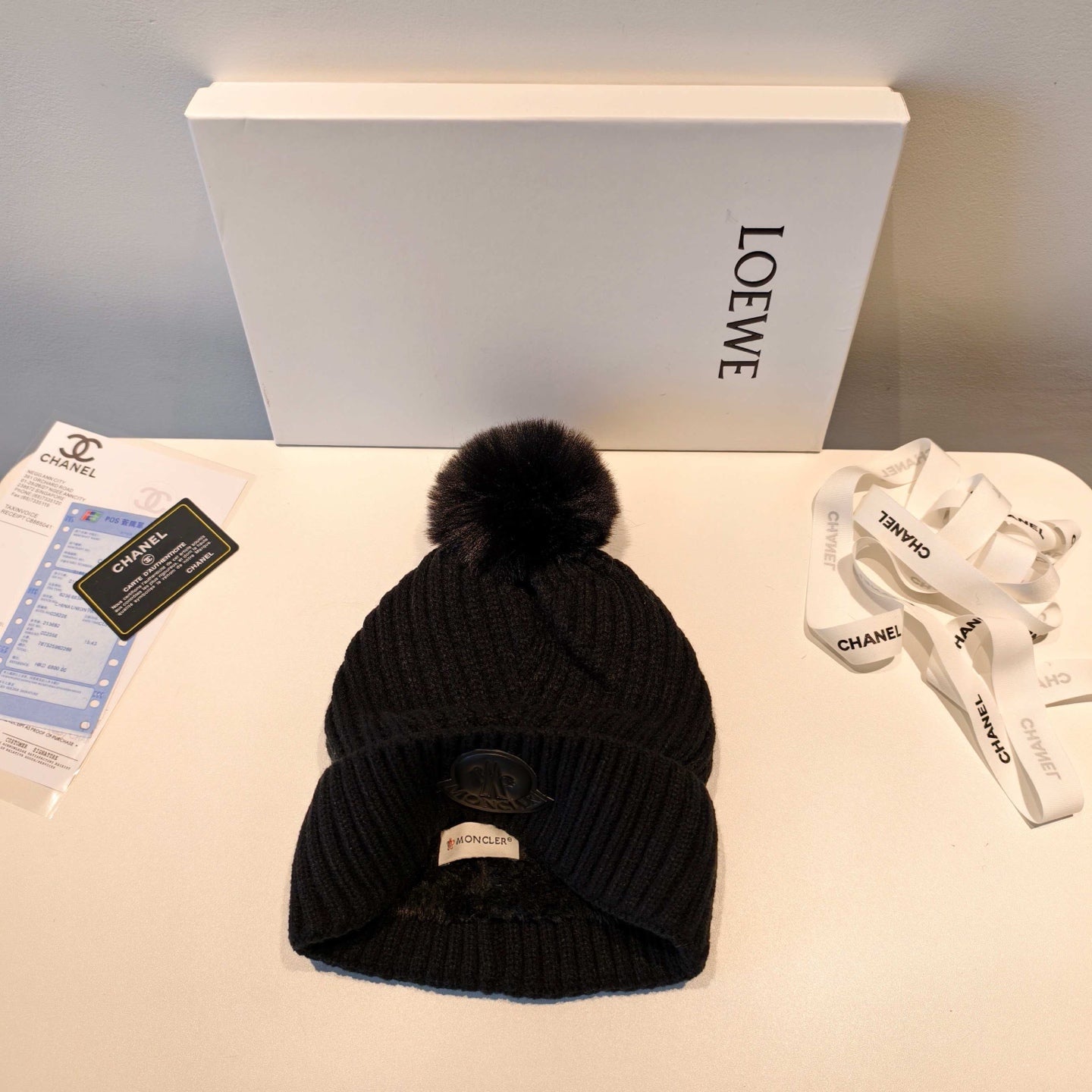 Moncler 2025 Black New Designer Pom-Pom Wool Beanie 980213