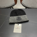 Moncler Korean Style Fleece-Lined Black White Knitted Beanie 980072