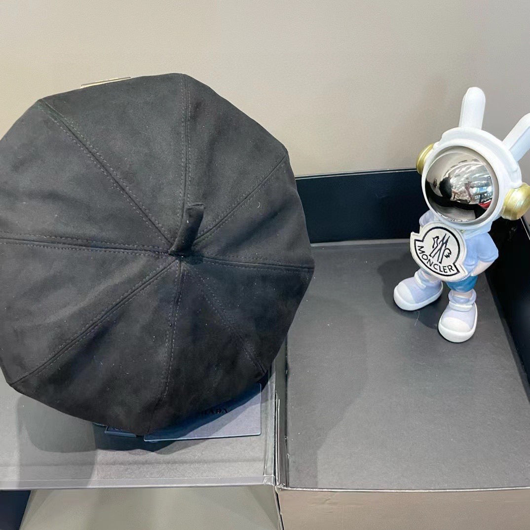 Prada Beret Black in Suede 125850
