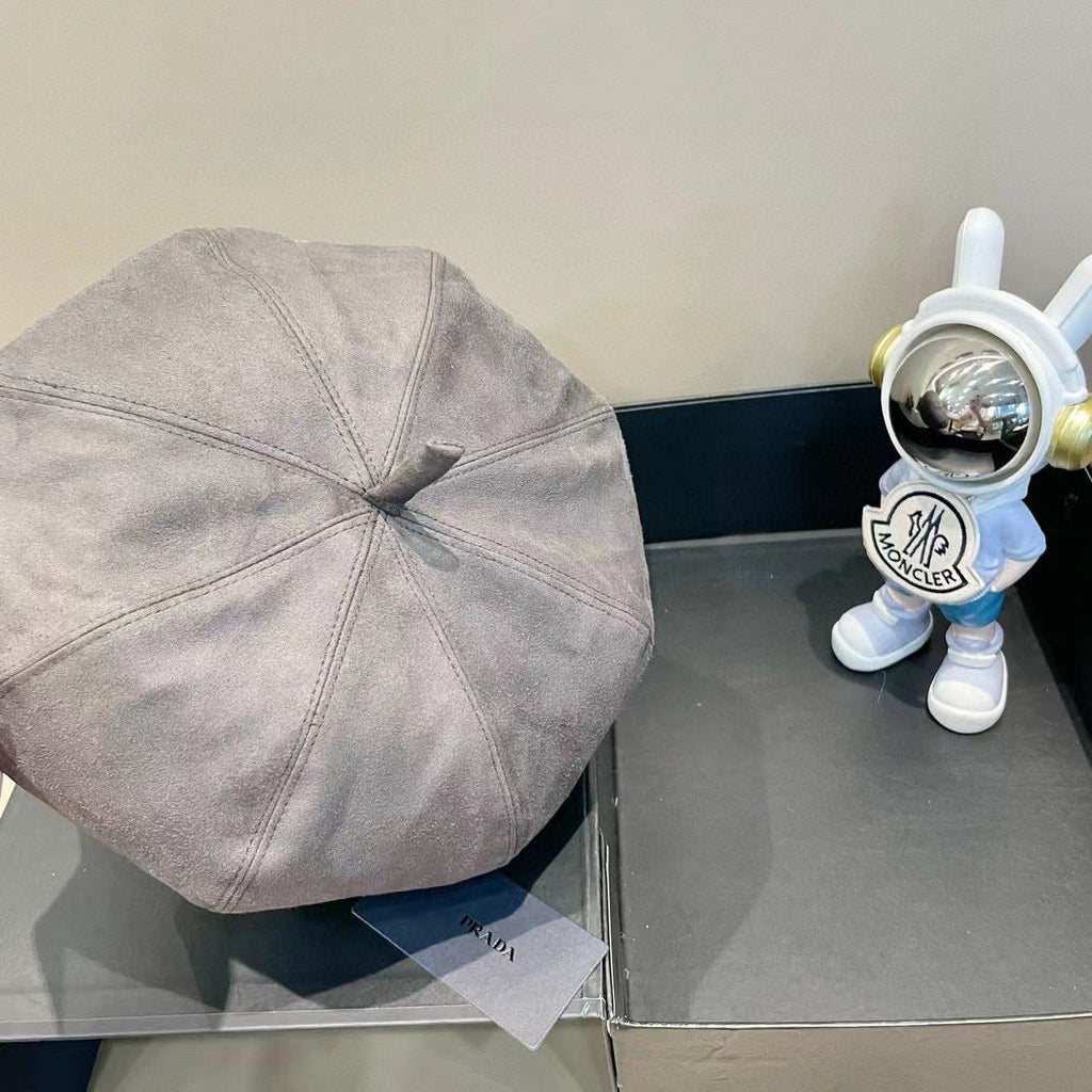 Prada Beret Gray in Suede 125848