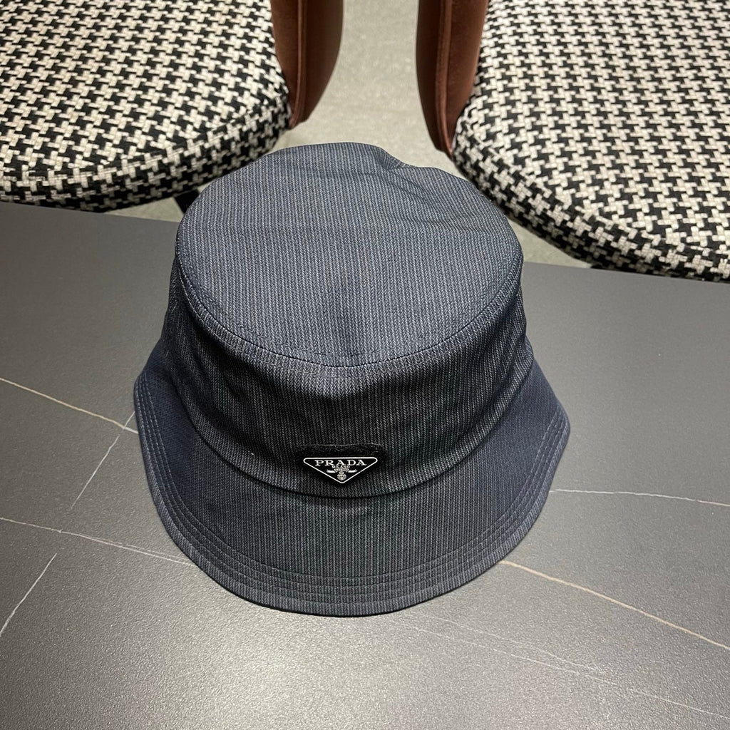 Prada 25 Bucket Hat Navy Blue in Canvas 122133