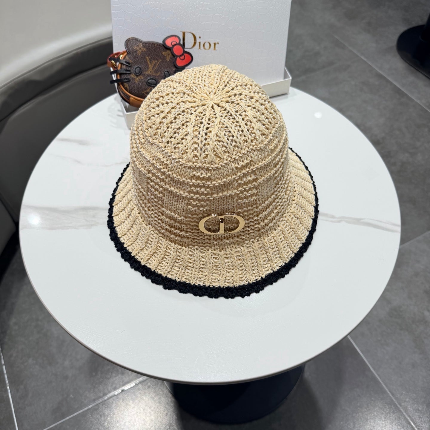 Dior Bucket Hat Beige in Mesh 192314