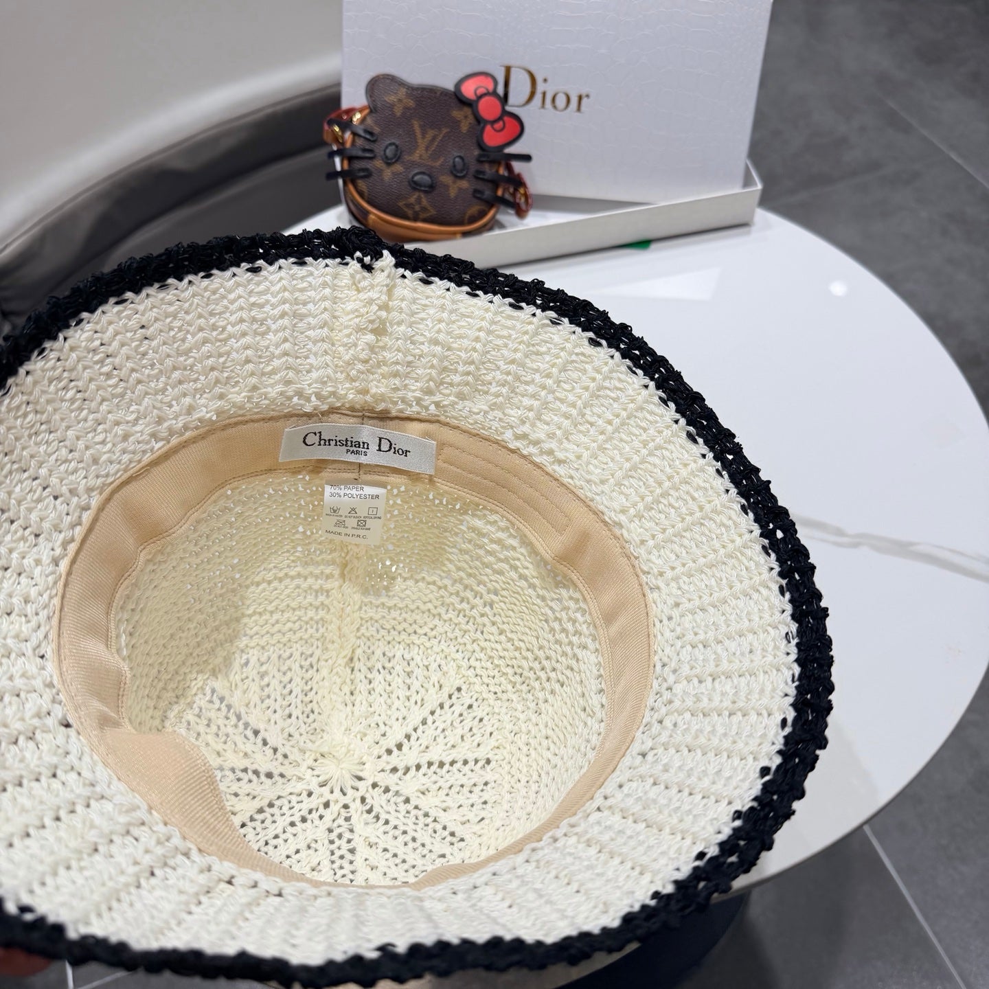 Dior Bucket Hat White in Mesh 192313