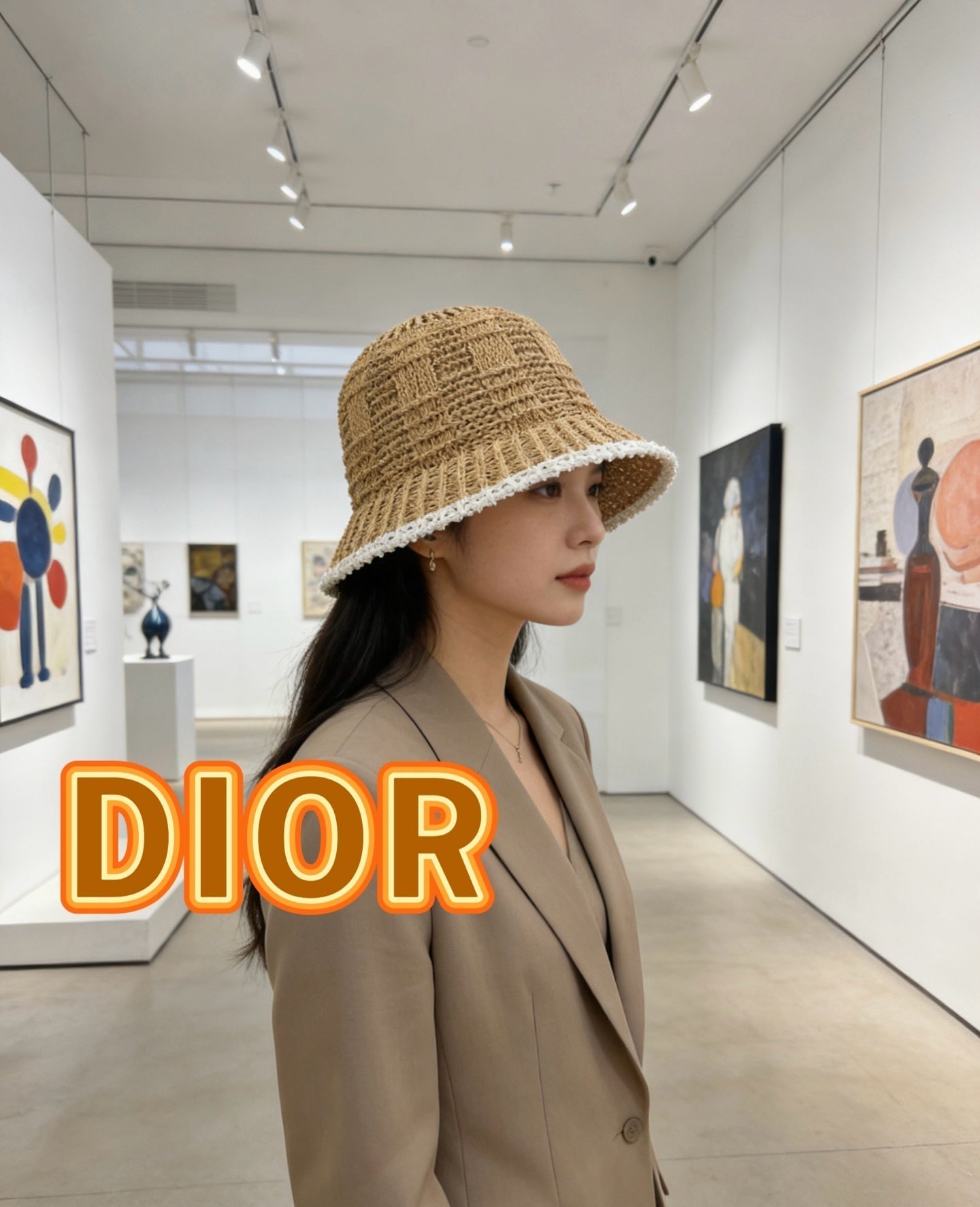 Dior Bucket Hat Brown in Mesh 192311