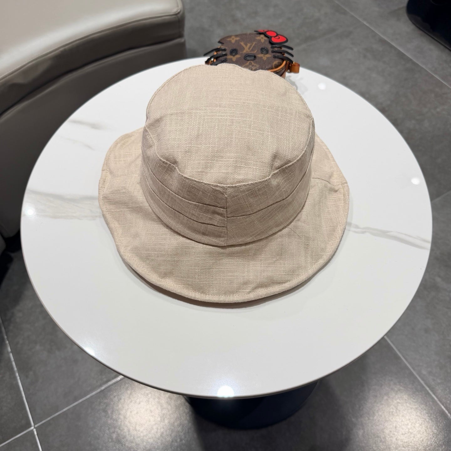Chanel Style Fisherman Hat Cream in Cloth 192298