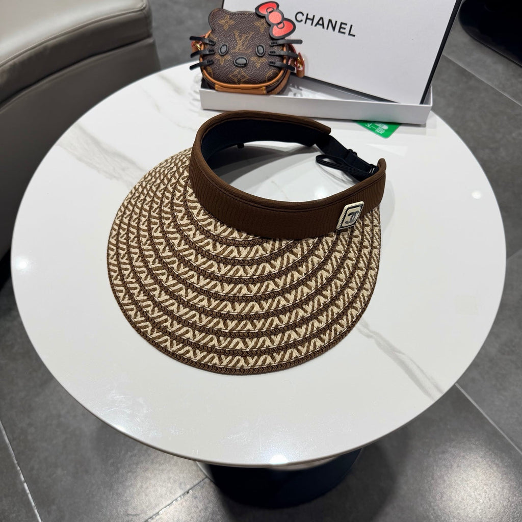 Chanel Open Visor Hat Brown in Cloth 192286