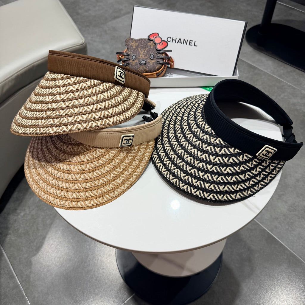 Chanel Open Visor Hat Brown in Cloth 192286