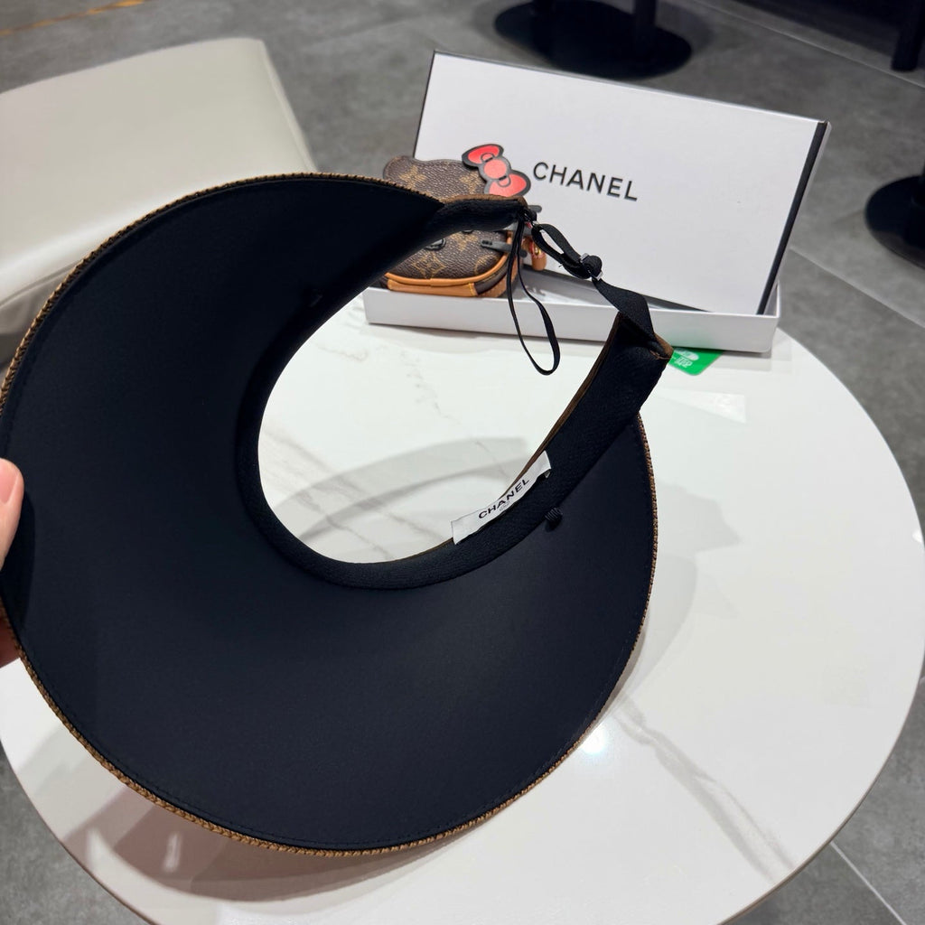 Chanel Open Visor Hat Brown in Cloth 192286