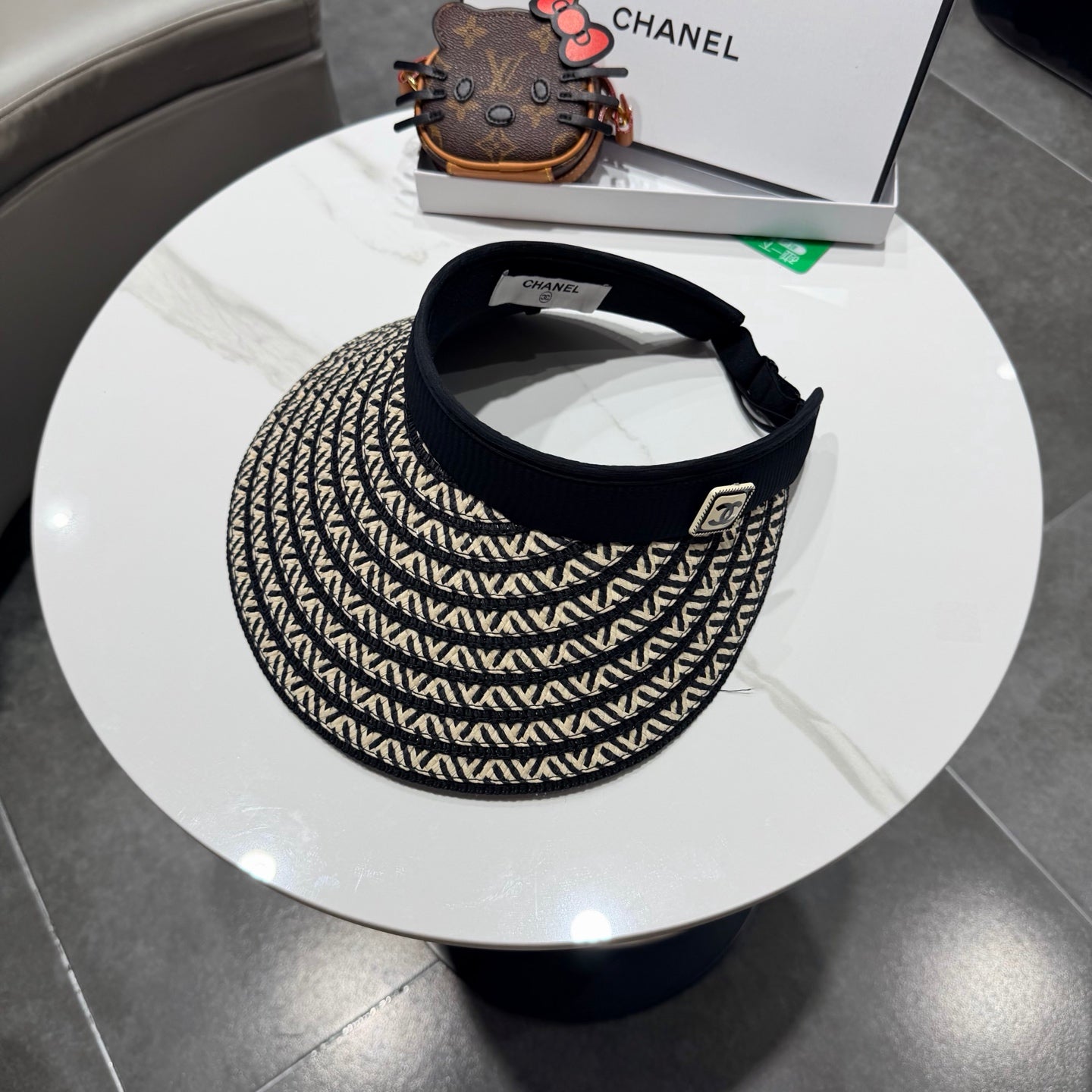 Chanel Open Visor Hat Black in Cloth 192285