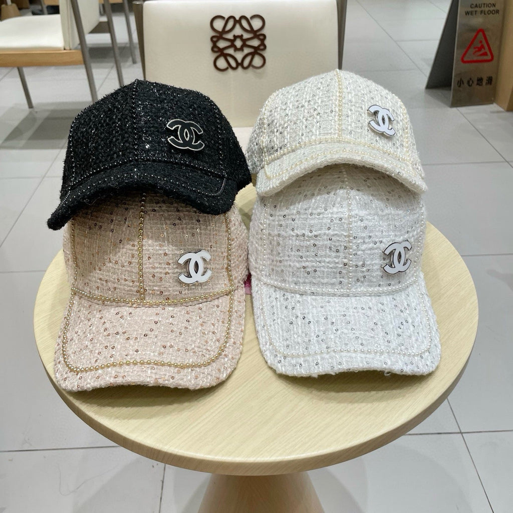 Chanel Baseball Cap With Heavy Pearl Light Pink in Cloth 192118