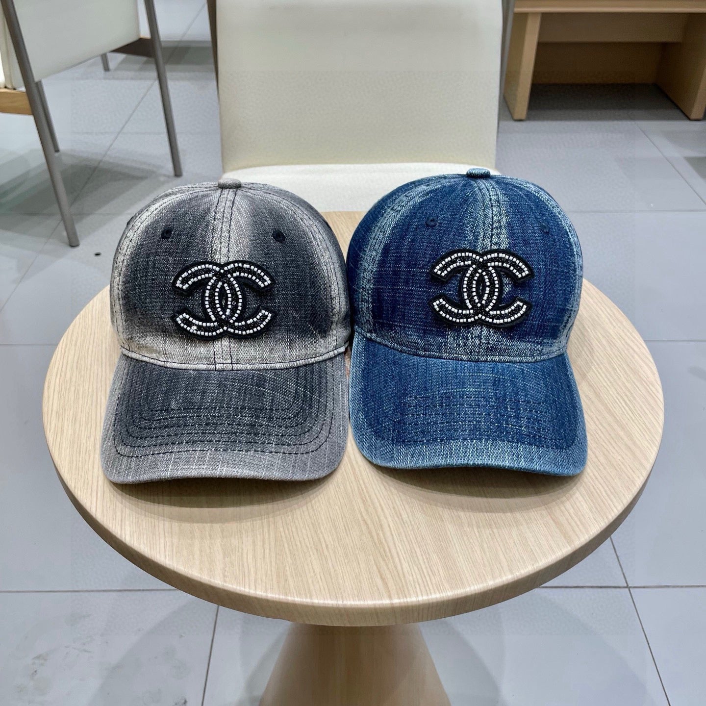 Chanel Baseball Cap Gray in Denim 192109