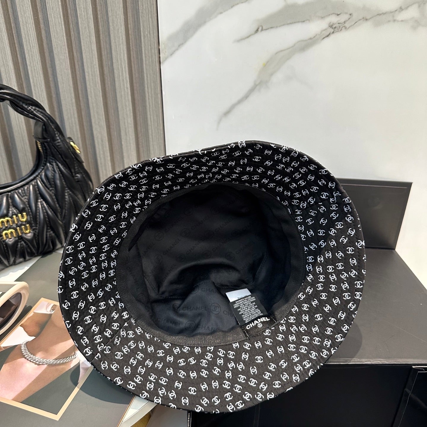 Chanel Bucket Hat Black in Cloth 192001