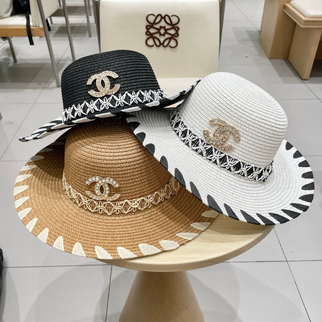 Chanel 25 Black Straw Hat 197913