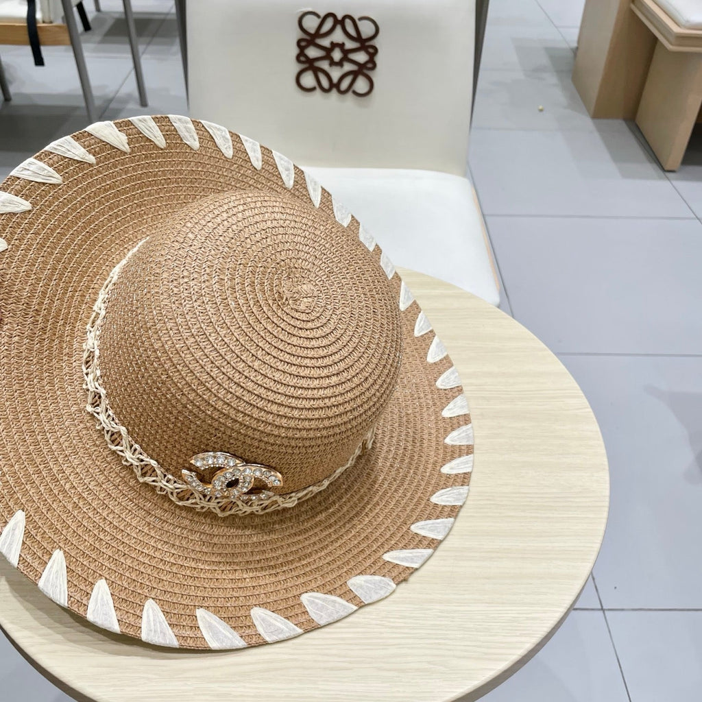Chanel 25 Beige Straw Hat 197912