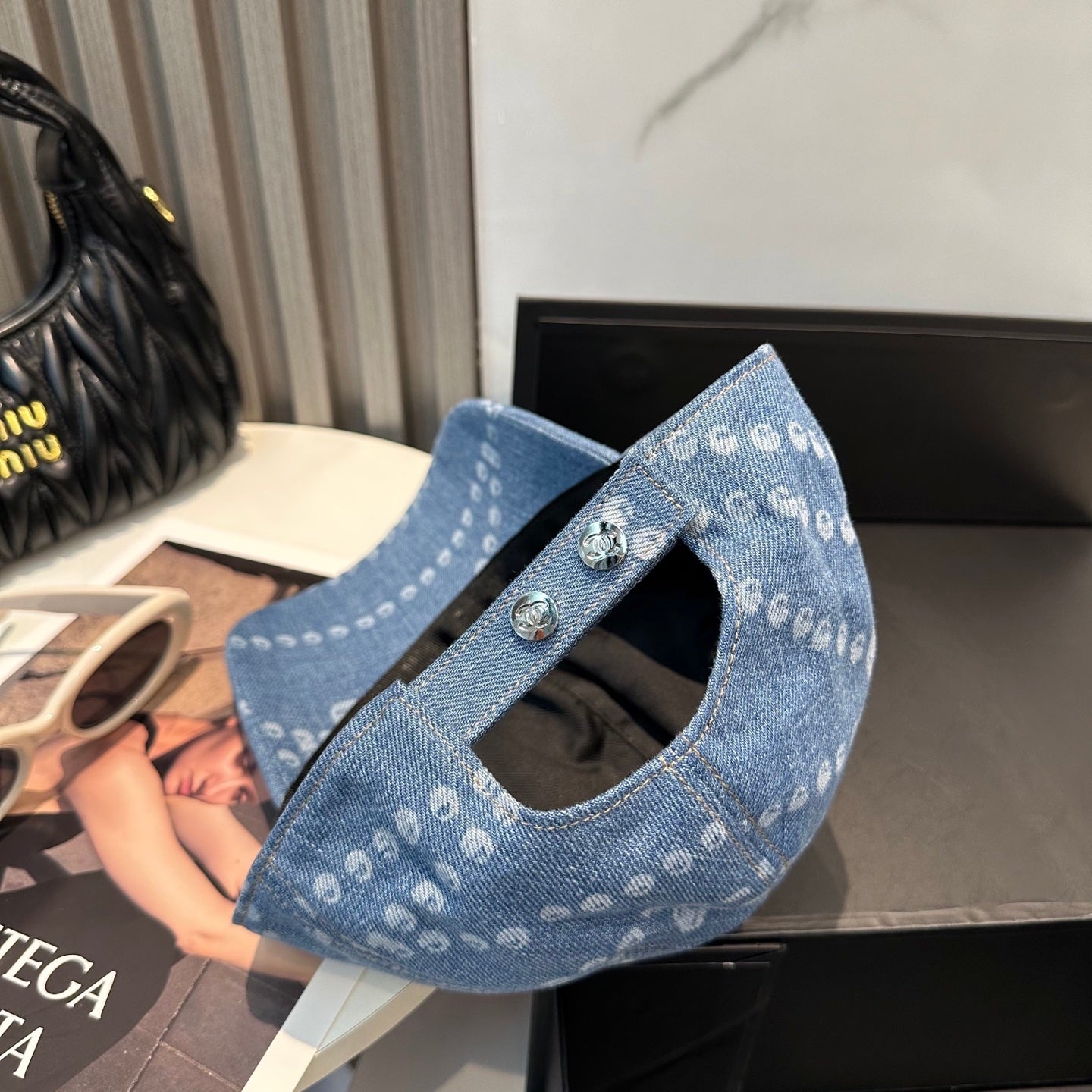 Chanel Baseball Cap Light Blue in Denim 197872
