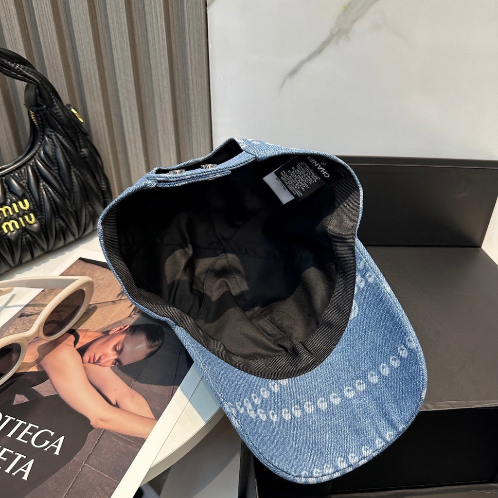 Chanel Baseball Cap Light Blue in Denim 197872
