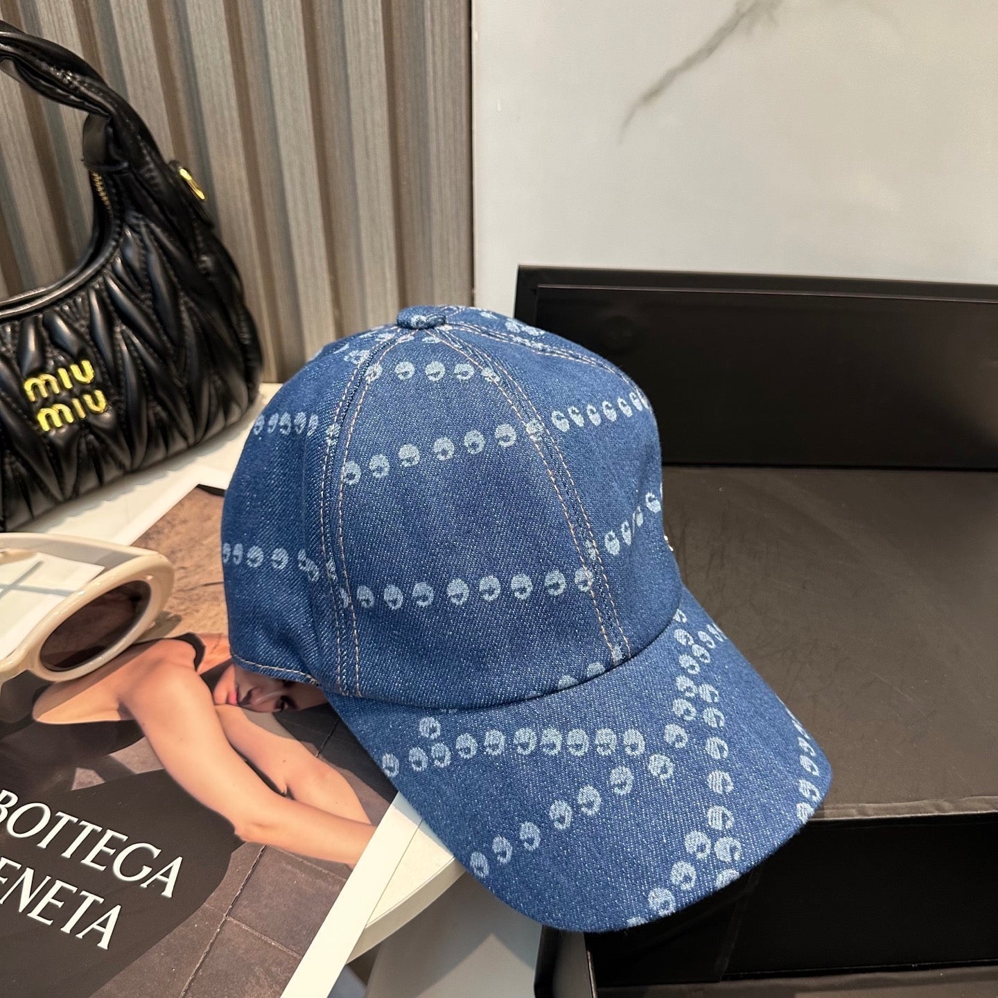 Chanel Baseball Cap Dark Blue in Denim 197871