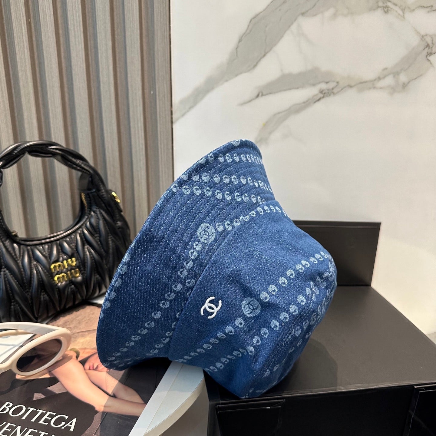 Chanel Bucket hat Dark Blue in Denim 197869