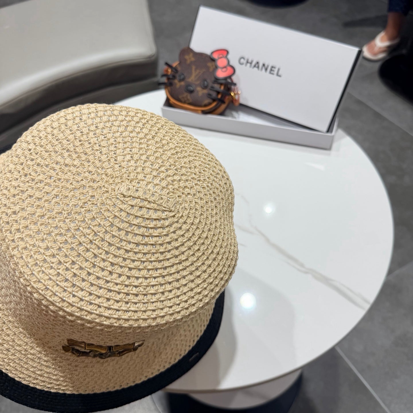 Chanel 26 Bucket Hat Beige in Straw 197777