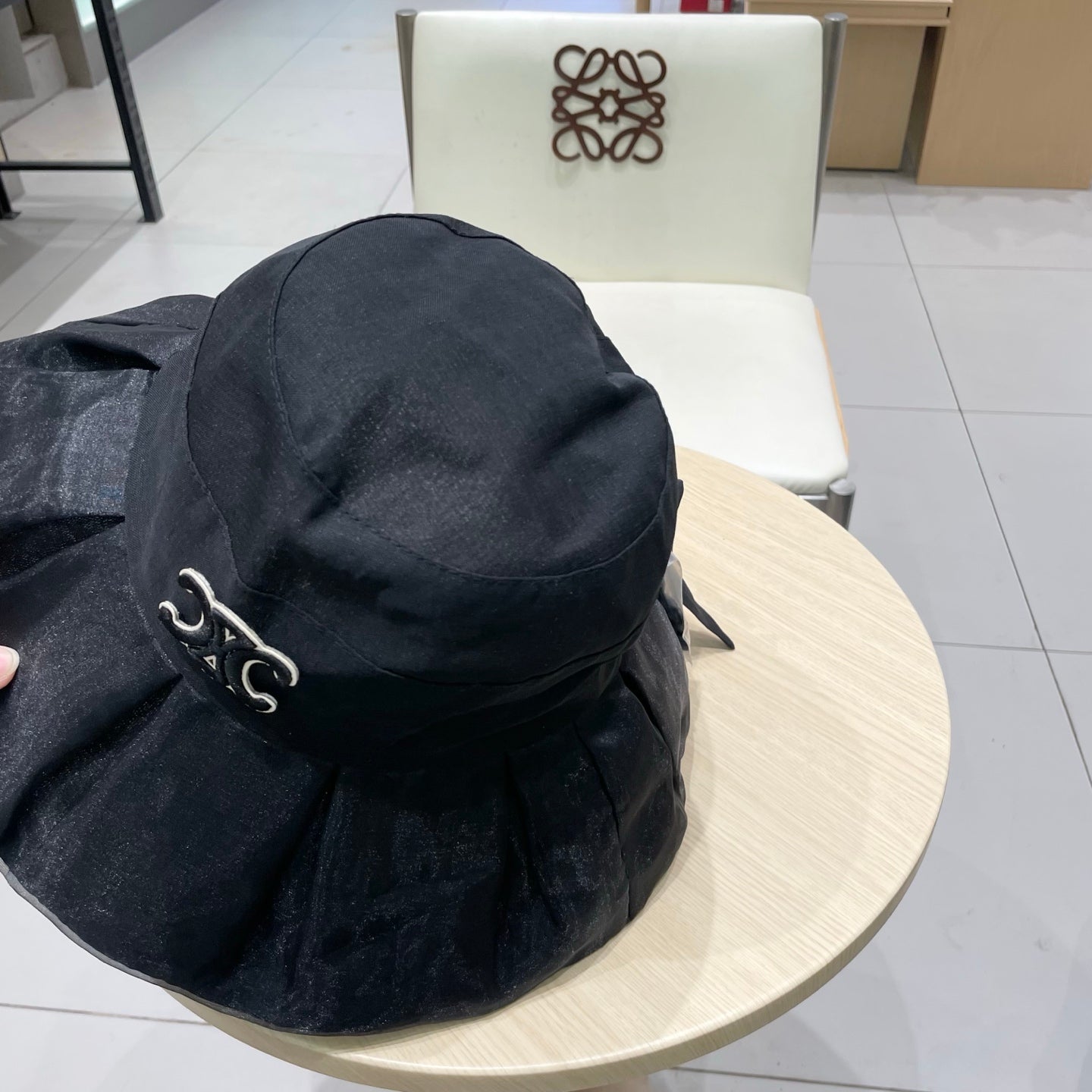 Chanel Bow-tie Bucket Hat Black in Cloth 197804