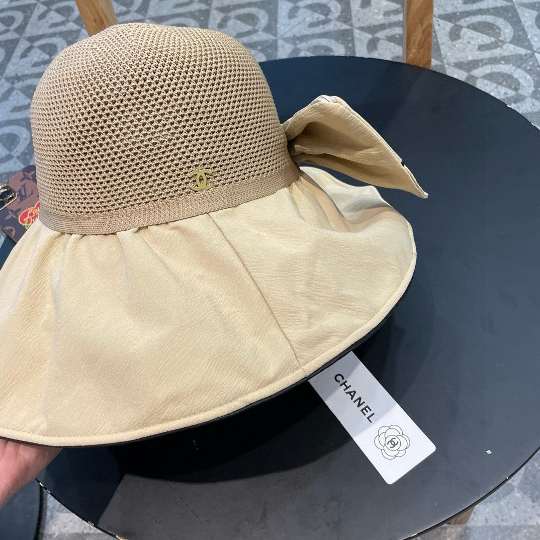 Chanel Wide-brimmed Fisherman Hat Beige in Cloth 197791