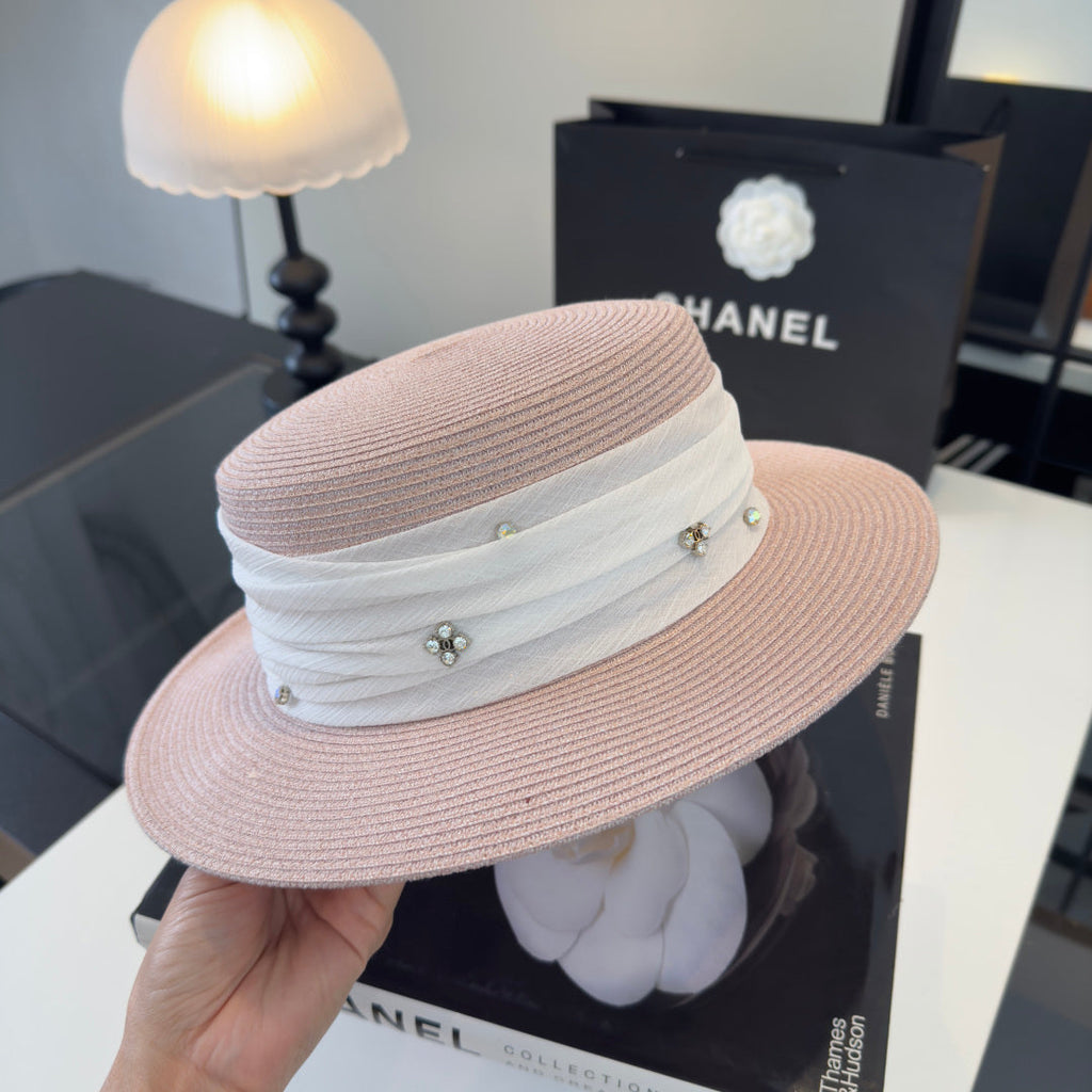 Chanel Wide Brim Hat Pink in Mesh 197603