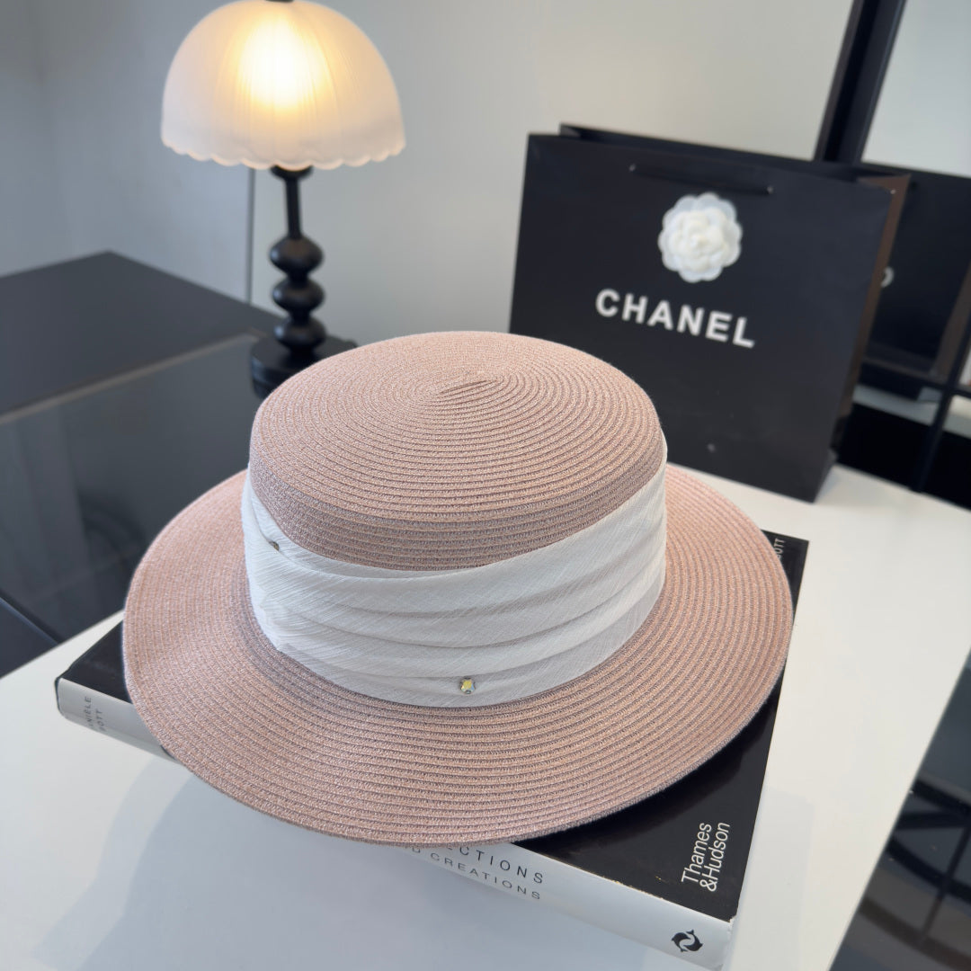 Chanel Wide Brim Hat Pink in Mesh 197603