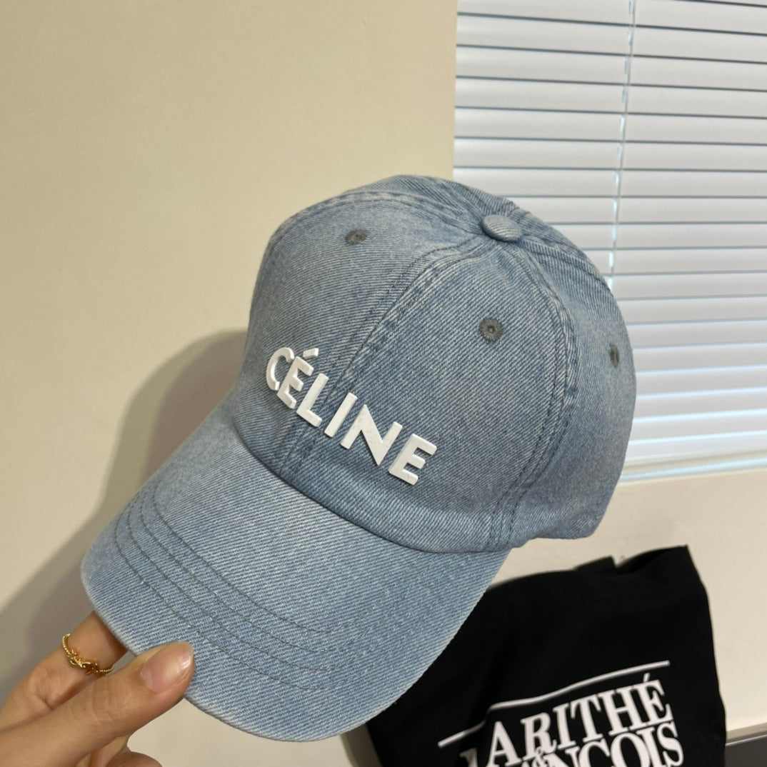 Celine Denim Baseball Cap Light Blue in Cotton 197831