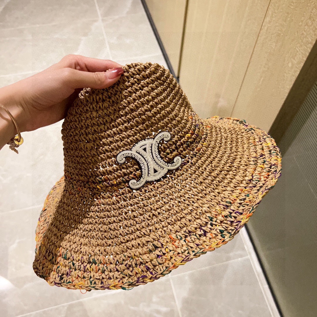 Celine Fisherman's Hat Brown in Straw 197688