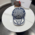 Celine Casual Trendy Baseball Cap Blue in Cotton 197666