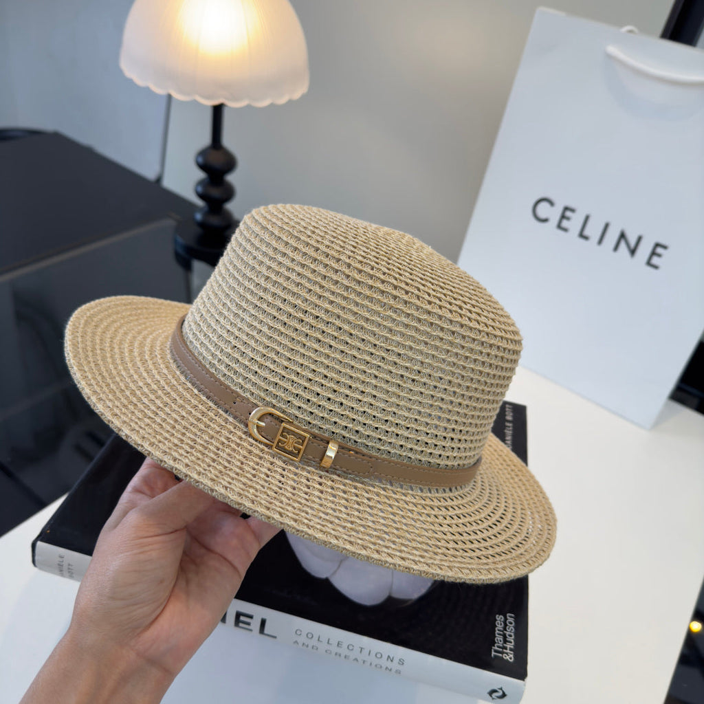 Celine Fedora Hat Beige in Straw 197602