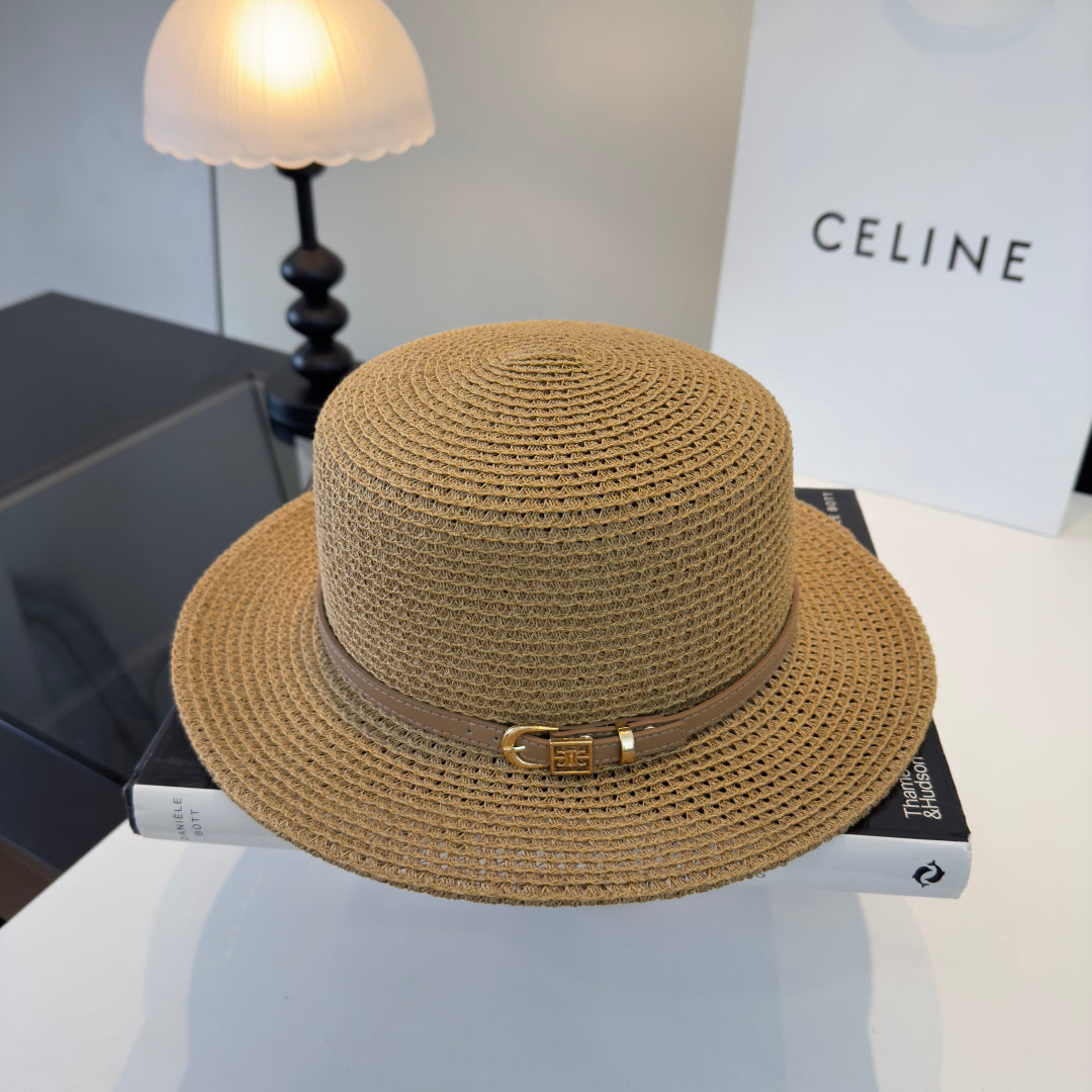 Celine Fedora Hat Camel in Straw 197600