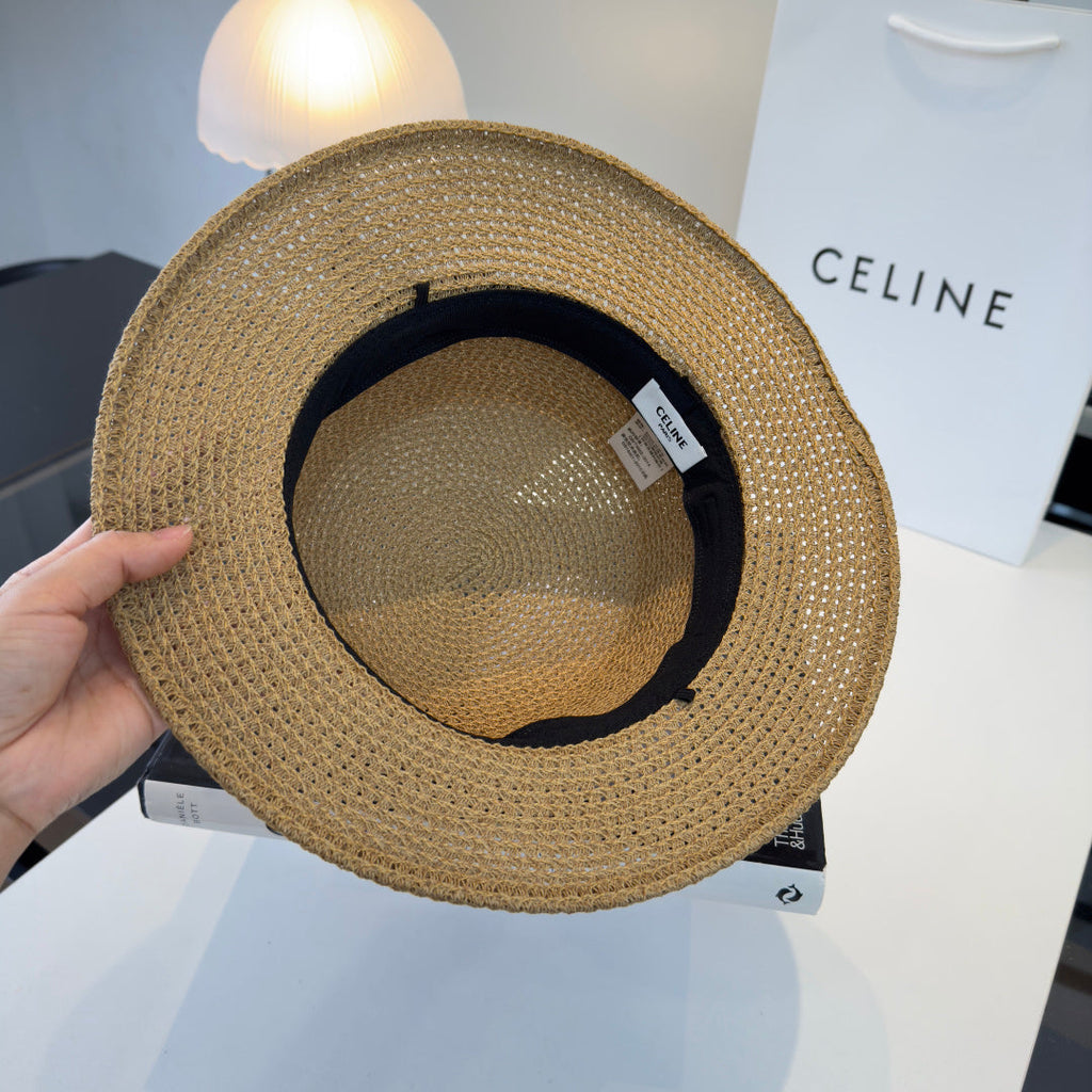 Celine Fedora Hat Camel in Straw 197600