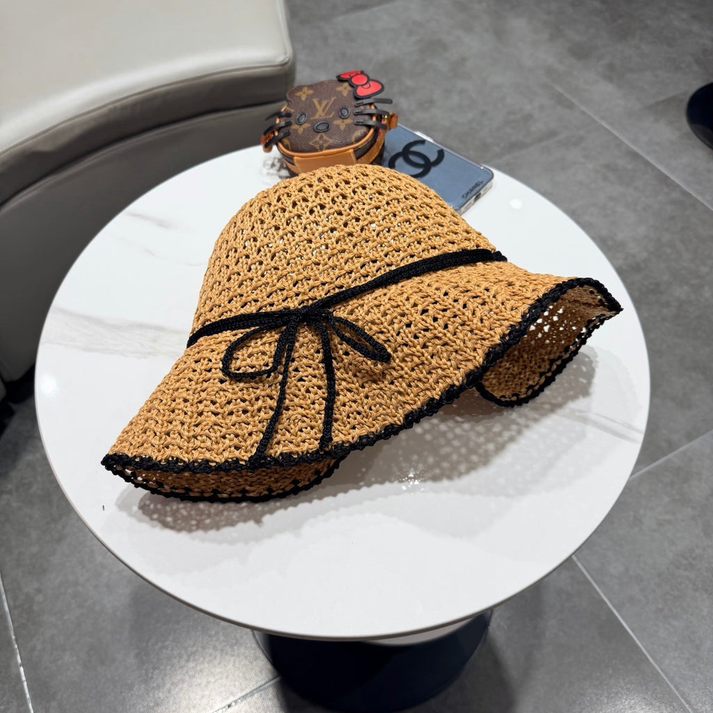 Chanel Fisherman's Hat Camel in Straw 201672