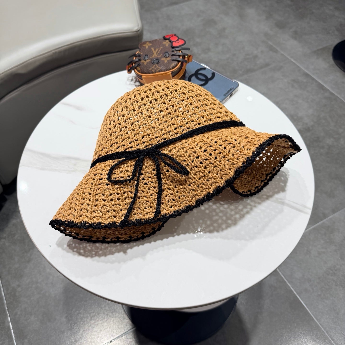 Chanel Fisherman's Hat Camel in Straw 201672